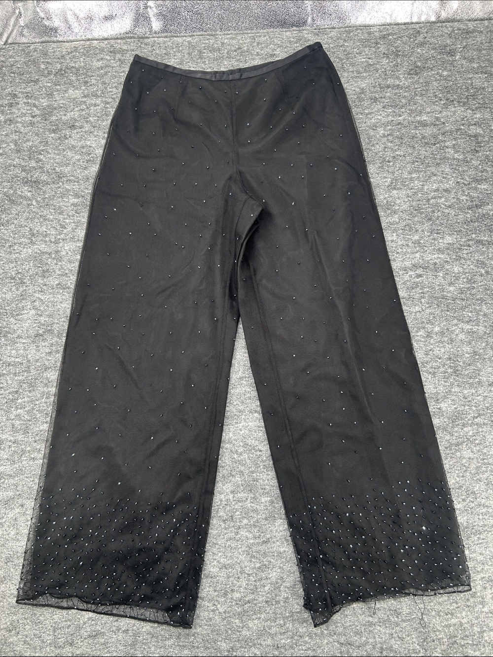 Ann Taylor Black Embellished Wide-Leg Kids Bottoms  Sequined Pants Sz 8P